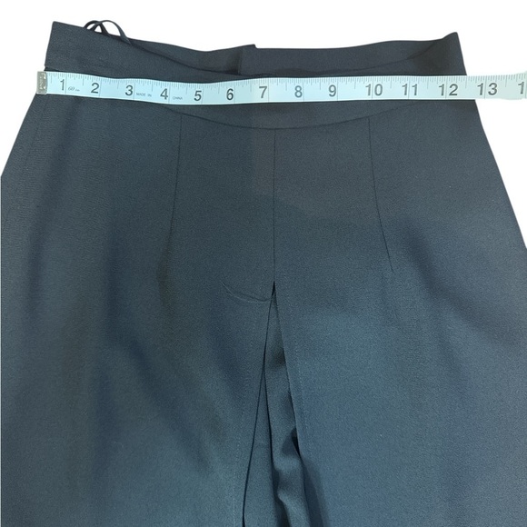 Joseph Ribkoff Black Wide-Leg Overlay Pants Size 4 | Slit Drape Palazzo - Picture 4 of 12